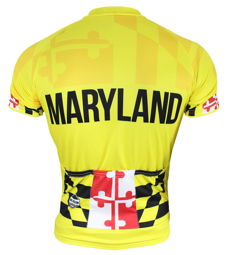 Maryland Calvert Yellow Men's Club-Cut Cycling Jersey by Hill Killer