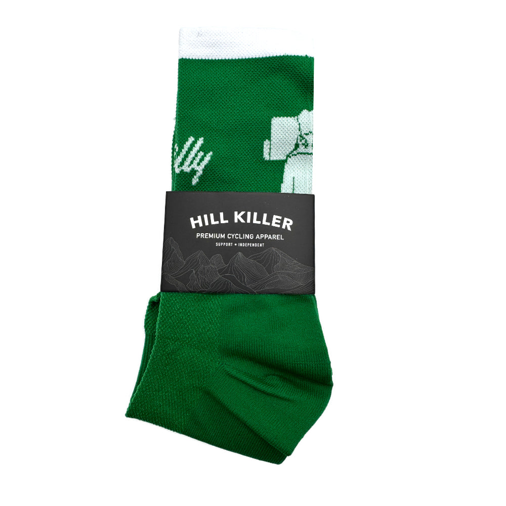 Retro Green Philly Cycling Socks