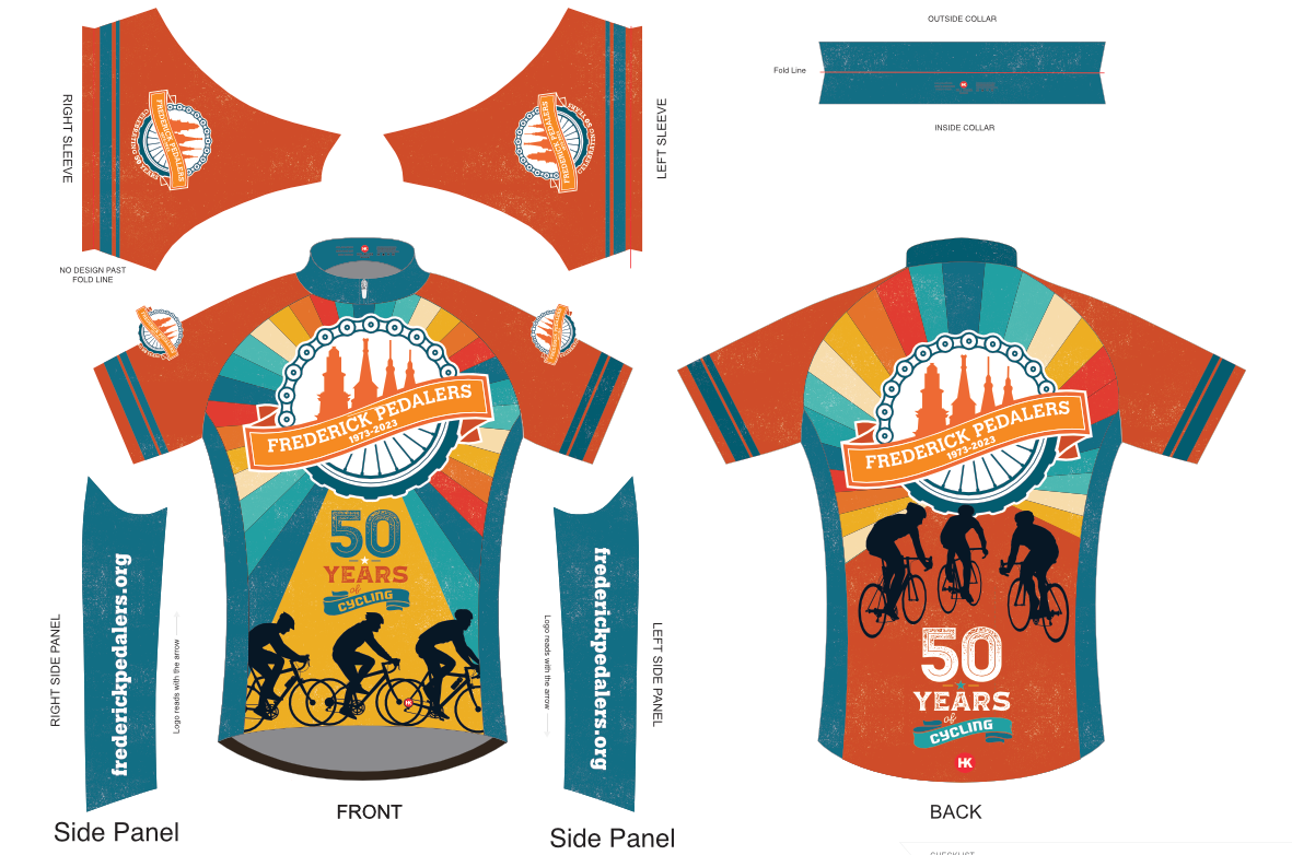 PREORDER Frederick Pedalers 50 Year Anniversary Custom Jersey