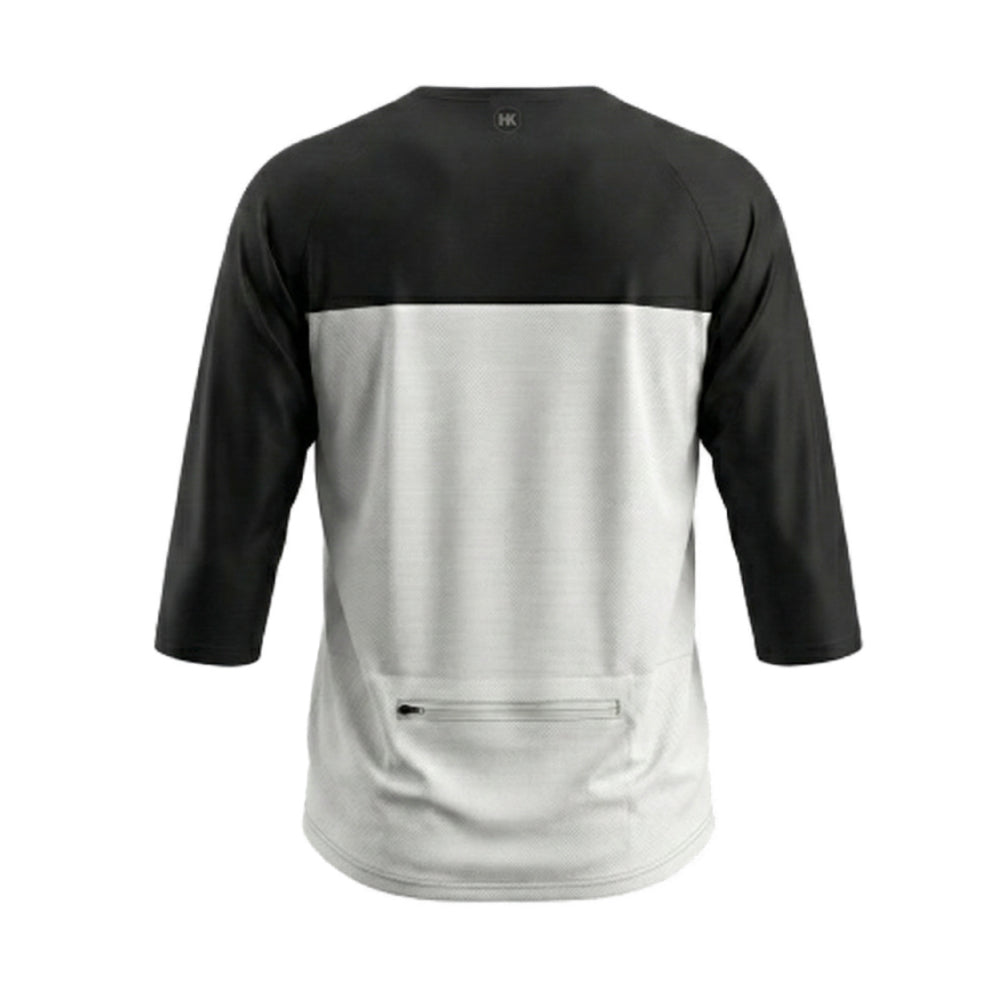 Black & Grey Loose Fit Jersey 3/4 Sleeve Length