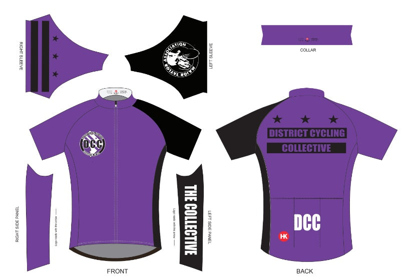 District Cycling Collective Cycling Jersey (Dark Red / Purple / Yellow) (Preorder - Ships in 8-10 weeks)