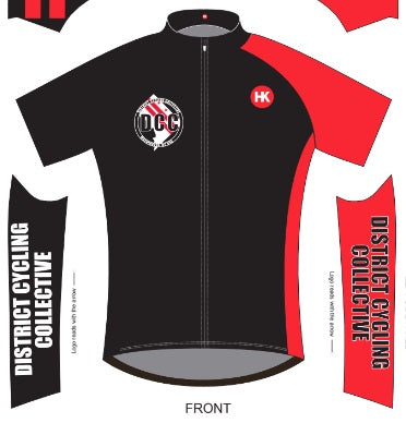 District Cycling Collective Cycling Jersey (White / Black / Red) (Preorder - Ships in 8-10 weeks)