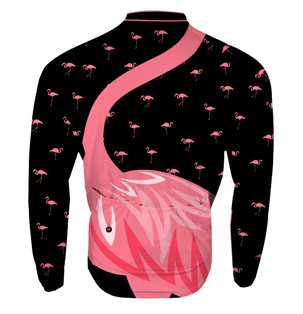 The Flamingo Men's Thermal-Lined Cycling Jersey by Hill Killer
