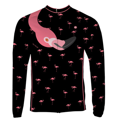 The Flamingo Men's Thermal-Lined Cycling Jersey by Hill Killer
