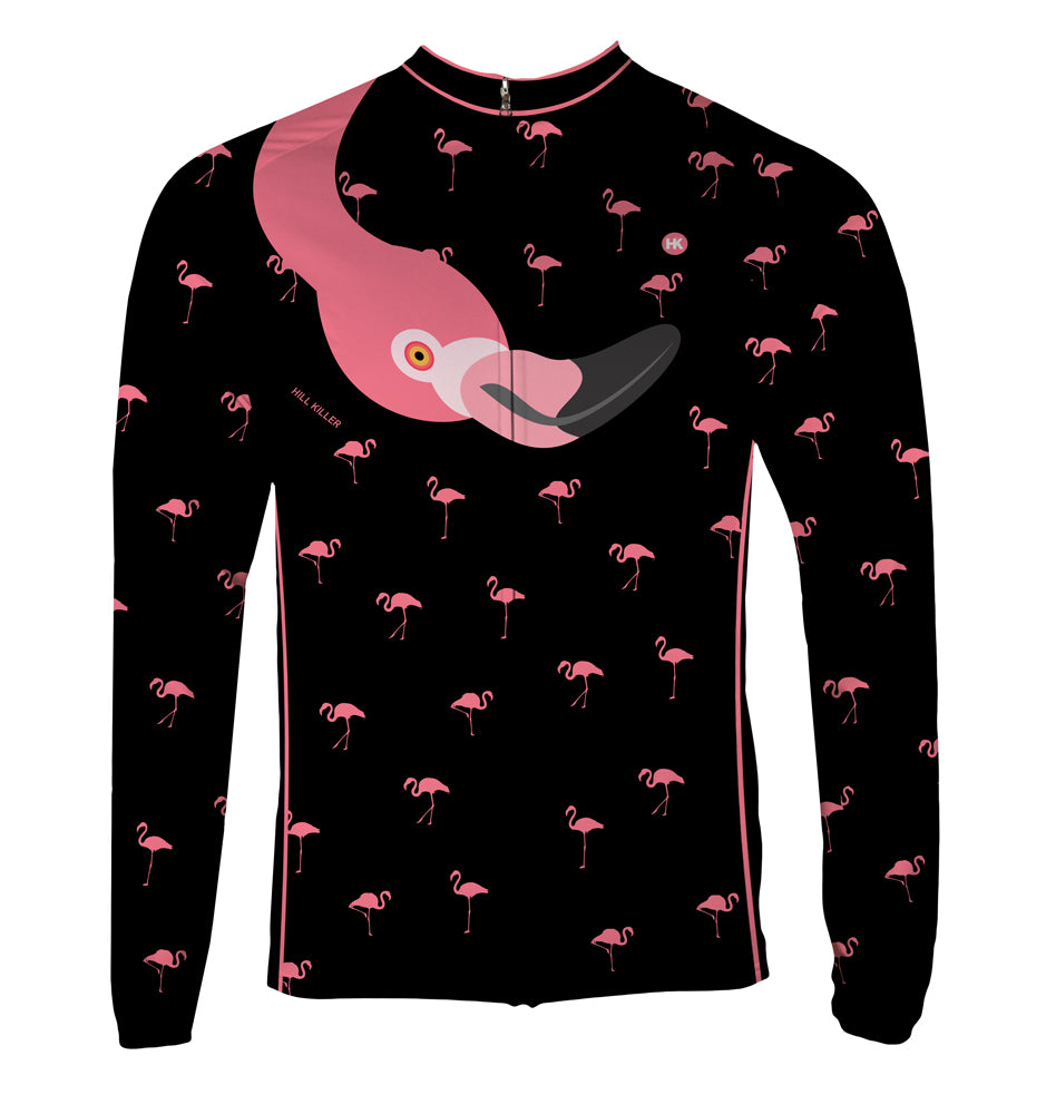 The Flamingo Men's Thermal-Lined Cycling Jersey by Hill Killer