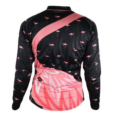 The Flamingo Women's Thermal-Lined Cycling Jersey by Hill Killer