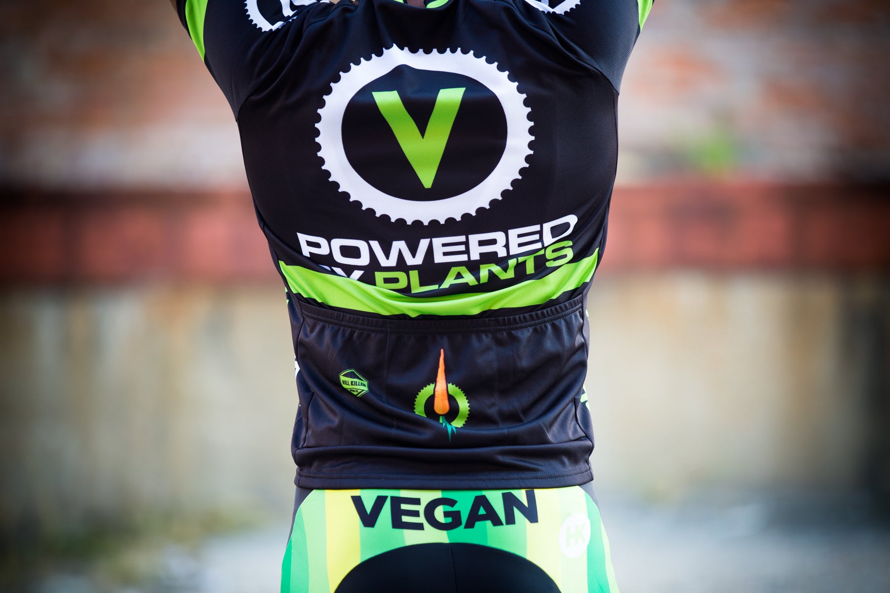 Retro Vegan Men's Club-Cut Cycling Jersey by Hill Killer