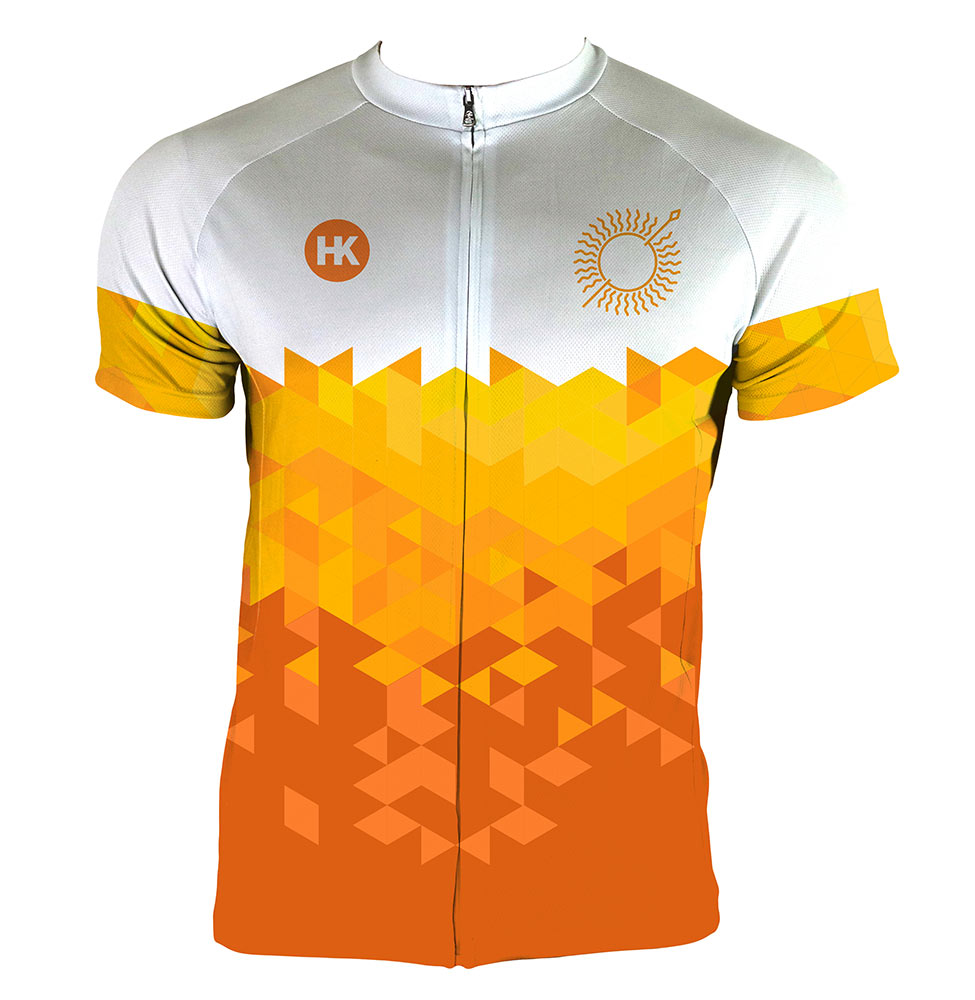 Sun Spear Orange Men's Club-Cut Cycling Jersey by Hill Killer