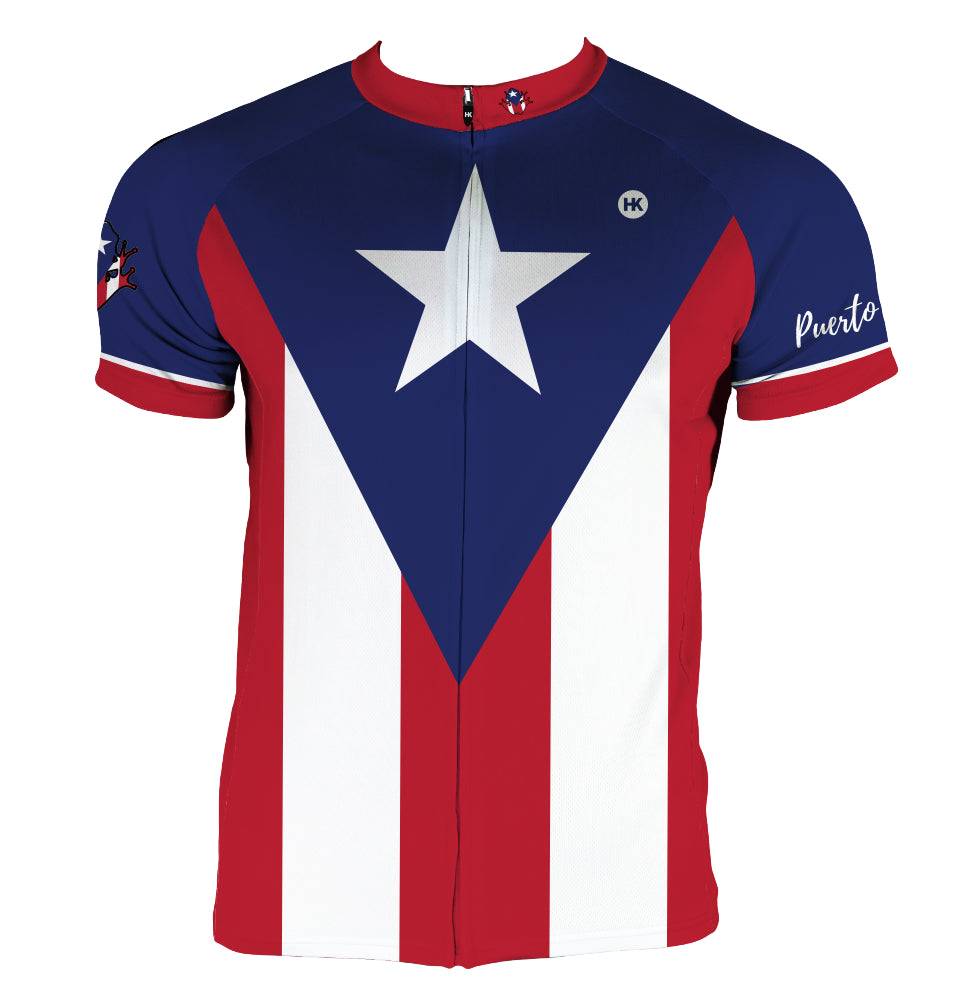 Puerto Rico Flag Men's Club-Cut Cycling Jersey by Hill Killer