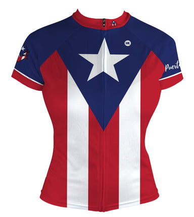 Puerto Rico Flag Women's Club-Cut Cycling Jersey by Hill Killer