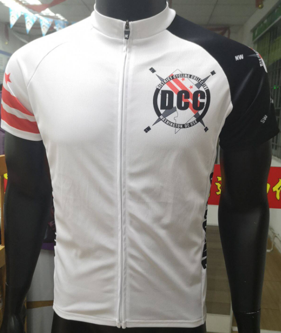 District Cycling Collective Cycling Jersey (White / Black / Red) (Preorder - Ships in 8-10 weeks)