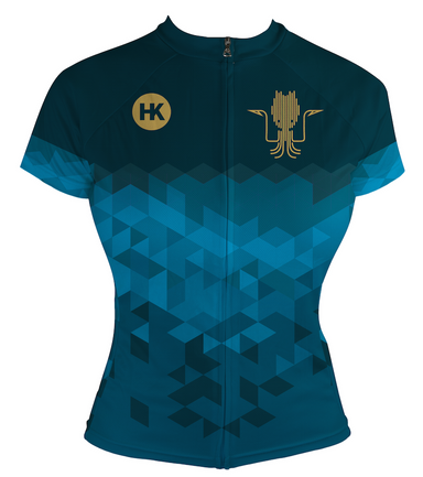 Kraken Blue Women's Club-Cut Cycling Jersey by Hill Killer
