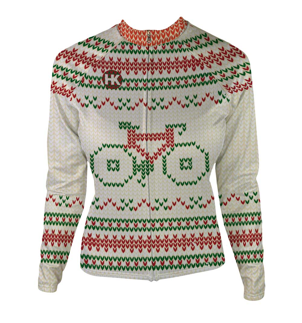 "Not So Ugly" Christmas Sweater Women's Thermal-Lined Cycling Jersey by Hill Killer