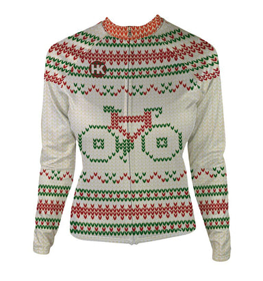 "Not So Ugly" Christmas Sweater Women's Thermal-Lined Cycling Jersey by Hill Killer