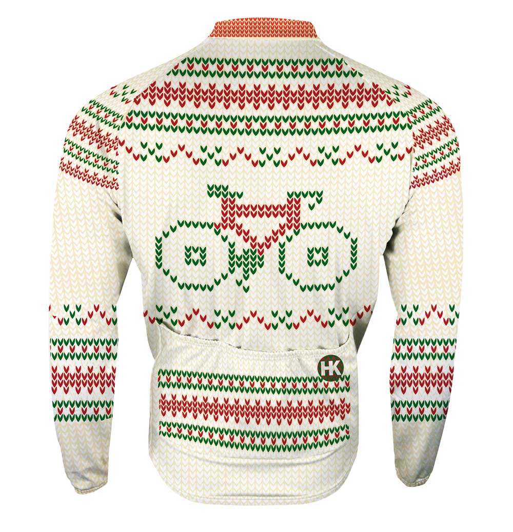 "Not So Ugly" Christmas Sweater Men's Thermal-Lined Cycling Jersey by Hill Killer