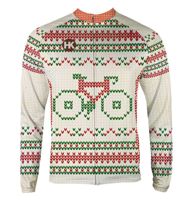 "Not So Ugly" Christmas Sweater Men's Thermal-Lined Cycling Jersey by Hill Killer