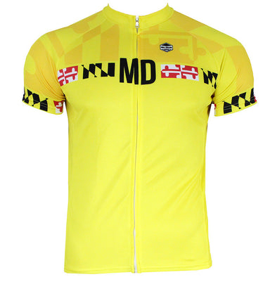 Maryland Calvert Yellow Men's Club-Cut Cycling Jersey by Hill Killer